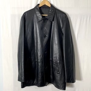 Ermenegildo Zegna Men’s 100% Pelle Leather Black Jacket from 🇮🇹